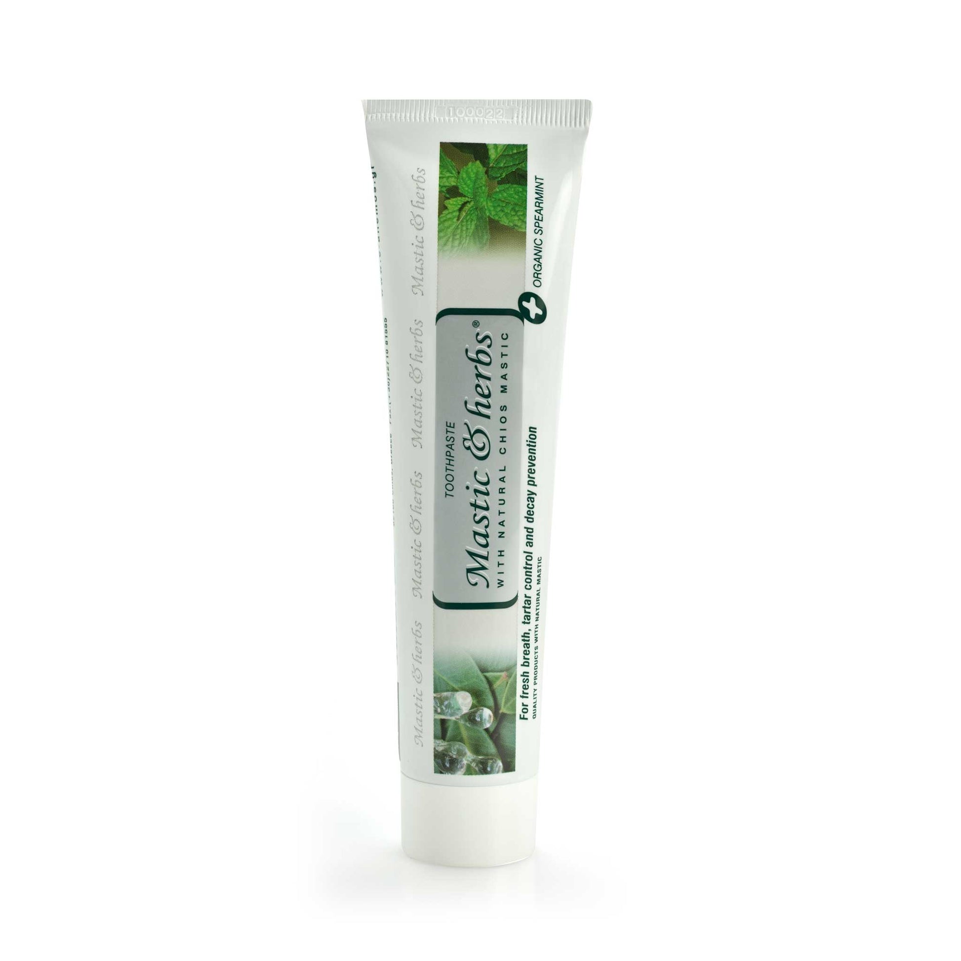 Toothpaste with mastic and organic spearmint