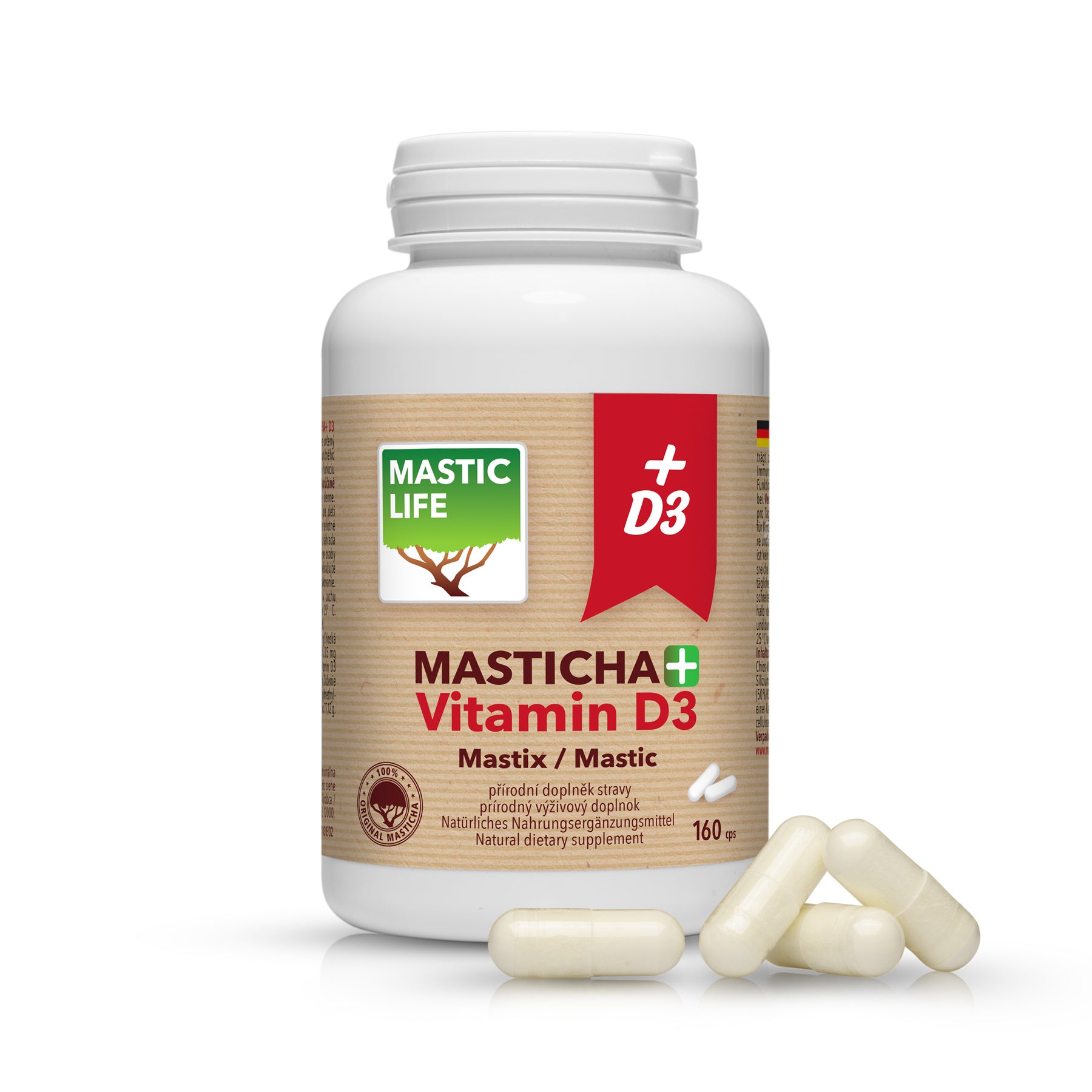 Mastic+ Vitamin D3 (160 Capsules) Masticlife