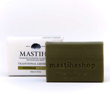 Traditional greek olive oil soap with mastic